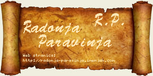 Radonja Paravinja vizit kartica